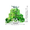 Wago 3- istorija PE geležinkelio jungtis 2.5mm2 su gelsvai žalia ženklinimo bazė (2002 -3237)