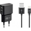 Goobay Apple Lightning dvigubo įkrovimo rinkinys 2,4 A [juodas]