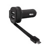 Xqisit automobilinis įkroviklis 6A Dual USB+microUSB car charger juodos spalvos 20425