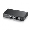 Šakotuvas Zyxel GS1100-16/16-port 10/100/1000Mbps Gigabit Ethernet switch, Fanless, 802.3az (Žalias), desktop