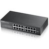 Šakotuvas Zyxel GS1100-16/16-port 10/100/1000Mbps Gigabit Ethernet switch, Fanless, 802.3az (Žalias), desktop