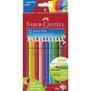 Spalvoti akvareliniai pieštukai Faber-Castell Grip Jumbo, tribriauniai, 12 spalvų,
