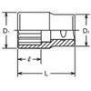 1" Dvylikakampė galvutė KOKEN 95 mm