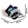 Akumuliatorinis diskinis pjūklas Bosch GKS 18V-57-2, be akumuliatoriaus ir kroviklio, 18V, 5.000 min.-1