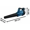 Akumuliatorinis lapų pūstuvas Bosch GBL 18V-750, be akumuliatoriaus ir kroviklio