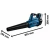 Akumuliatorinis lapų pūstuvas Bosch GBL 18V-750, be akumuliatoriaus ir kroviklio