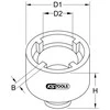 Galvutė KM5 veržlėm KS TOOLS 1/2"