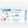 Vinilinės baltos pirštinės Kid-Man L 100 vnt