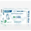 Vinilinės baltos pirštinės Kid-Man M 100 vnt