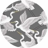 Apvalūs fototapetai - Pasteliniai paukščiai rožiniame fone