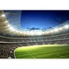 Fototapetai - Futbolo aikštė apšviestas stadionas su pilnomis tribūnomis