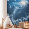 Fototapetai - Gyvas peizažas saulės kova su debesimis