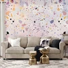 Fototapetai - Konfeti stiliaus terrazzo violetinis rožinis raštas