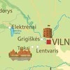 Fototapetai – Lietuvos žemėlapis su žymiausiomis vietomis, lietuvių kalba