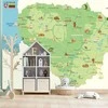 Fototapetai – Lietuvos žemėlapis su žymiausiomis vietomis, lietuvių kalba