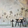 Fototapetai - Minimalistinė pieva šviesūs gėlių motyvai