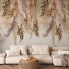 Fototapetai - Minimalistinis boho peizažas kabantys smėlio spalvos lapai