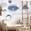 Fototapetai - Minimalistinis vandenynas geometrinės žuvys ir krabai vaikams