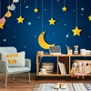 Fototapetai - Naktinis dangus žvaigždės ir mėnulis vaikams
