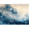 Fototapetai - Pasakiškas mėlynas miškas iliustraciniu stiliumi