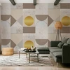 Fototapetai - Smėlio ir aukso geometrinis raštas