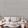 Fototapetai - Sniego plytos baltos plytų sienos imitacija
