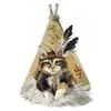 Interjero lipdukas Katinas ir palapinė Tipi 50x70cm