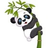 Interjero lipdukas Panda ant bambuko 60x80cm