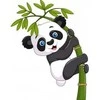 Interjero lipdukas Panda ant bambuko 60x80cm