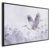 Paveikslas - Didingas skrydis - skrendanti gervė šalto monochrominio kolorito fone