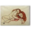 Paveikslas Egon Schiele - Pritūpusi mergina nuleista galva