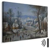 Paveikslas Pieter Brueghel Jaunesnysis - Žiemos peizažas su paukščių spąstais