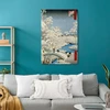Paveikslas Utagawa Hiroshige - Būgnų tiltas ir besileidžiančios saulės kalva Meguro