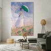 Paveikslas XXL Claude Monet - Moteris su skėčiu, žvelgianti į dešinę