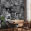 Tapetai - Banksy pilkas koliažas