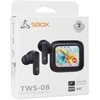 Ausinės Sbox EB-TWS08-B Touch Screen Ekranas Juodas