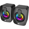 Kompiuterio kolonėlės Baracuda Stereo kolonėlės 2.0 SEASHELL, LED, juodos spalvos (BGSP-011)