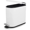 Beldray LA036690WHTPEU7 Slimline D-Shaped Pedal Bin 5-Litre, Baltas