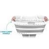 Beldray LA072979PGRYFEU7 Collapsible Hip Hugger Laundry Basket 37L, Baltas/Pilkas
