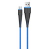 Devia Fish 1 serijos kabelis, skirtas Micro USB (5V 2.4A,1.5M) mėlynas