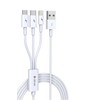USB laidas Devia Smart 3in1 microUSB-Lightning-Type-C 1.2m baltas