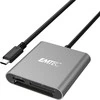 EMTEC T610C - SD CF Micro SD kortelių skaitytuvas - UHS 1 klasė - USB-C 3.1 Gen 1 - CompactFlash (CF 1 tipas/CF+) - Micro SD