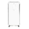 Dėklas Evelatus Xiaomi Note 8 Pro Silicone Transparent with Necklace TPU Strap Sidabrinis