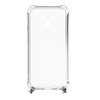 Dėklas Evelatus Xiaomi Redmi 8 Silicone Transparent with Necklace TPU Strap Sidabrinis