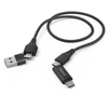 Kabelis HAMA 4w1 Typ-C, micro-USB, USB-A Juodas