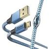 Hama 00201555 Reflective Charging Cable, USB-A - Micro-USB 1.5m Nylon mėlynas