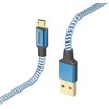 Hama 00201555 Reflective Charging Cable, USB-A - Micro-USB 1.5m Nylon mėlynas