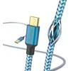 Hama 00201555 Reflective Charging Cable, USB-A - Micro-USB 1.5m Nylon mėlynas
