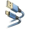Hama 00201555 Reflective Charging Cable, USB-A - Micro-USB 1.5m Nylon mėlynas