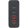 Hama GaN 65W PD/QC 2x USB-C, 2x USB-A juoda